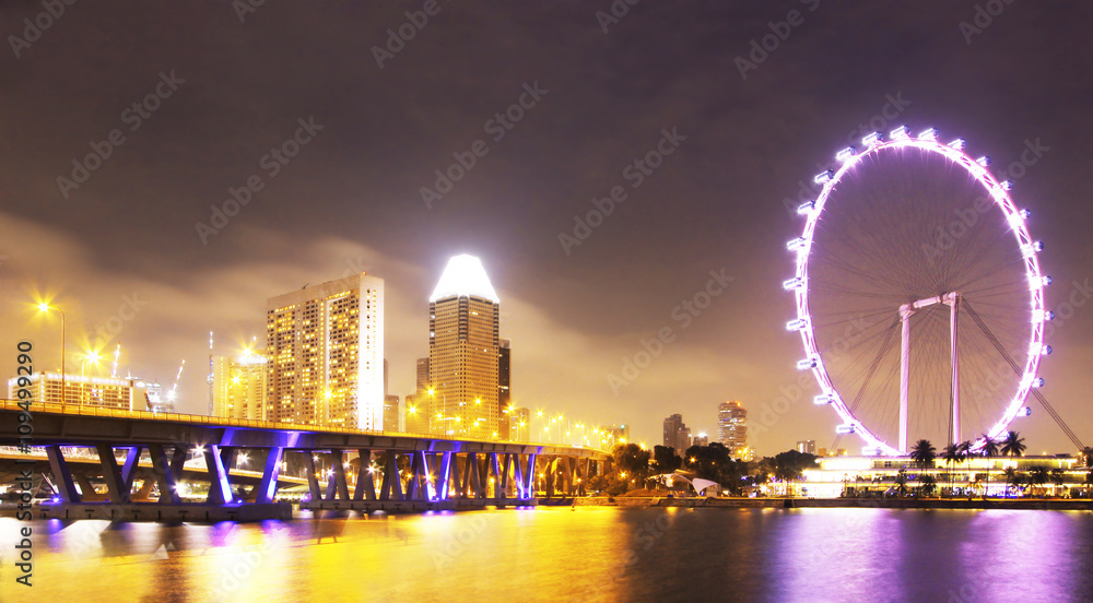 Singapore skyline in midnight time