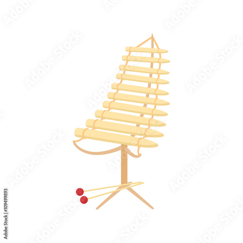 Alto xylophone icon, cartoon style 