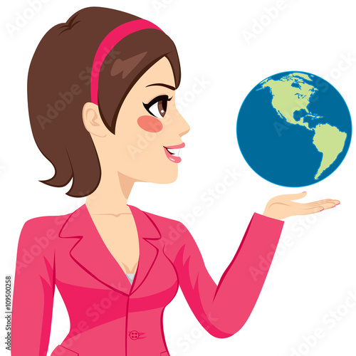 Side Businesswoman Holding ...
