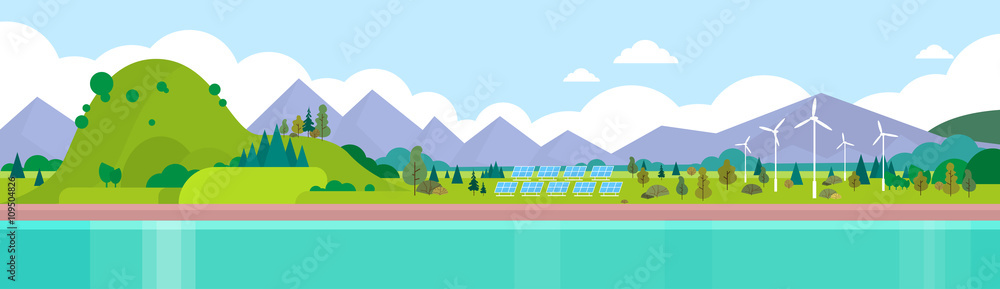 Obraz premium Mountain Range Summer Landscape