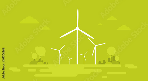 Wind Station Alternative Energy Generation Resource Nature Background Banner