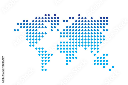 World map ( dotted style ) ( blue gradient color )