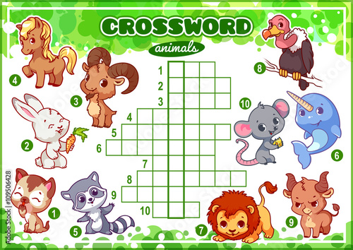 Educational game for kids. Word puzzle.