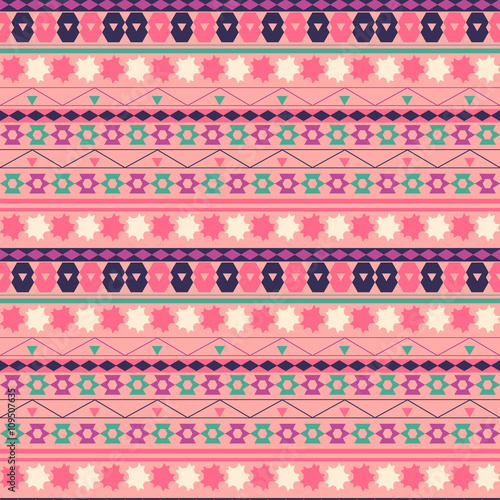 Tribal texture geometric seamless pattern. Vector illustration. Geometric pattern design for web, mobile and print.