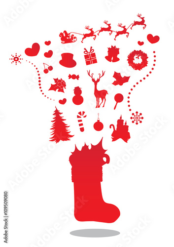 Merry Christmas sock Vector...