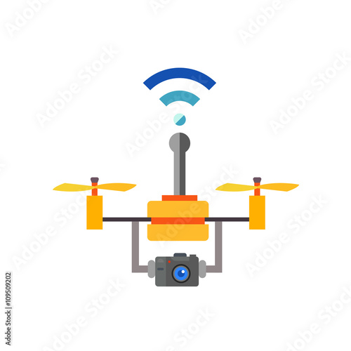 Drone technology flat icon