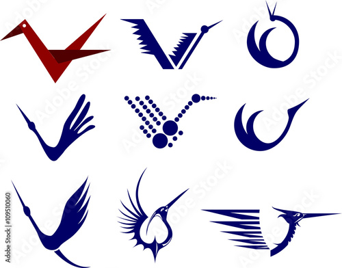 Icon Set of Cranes