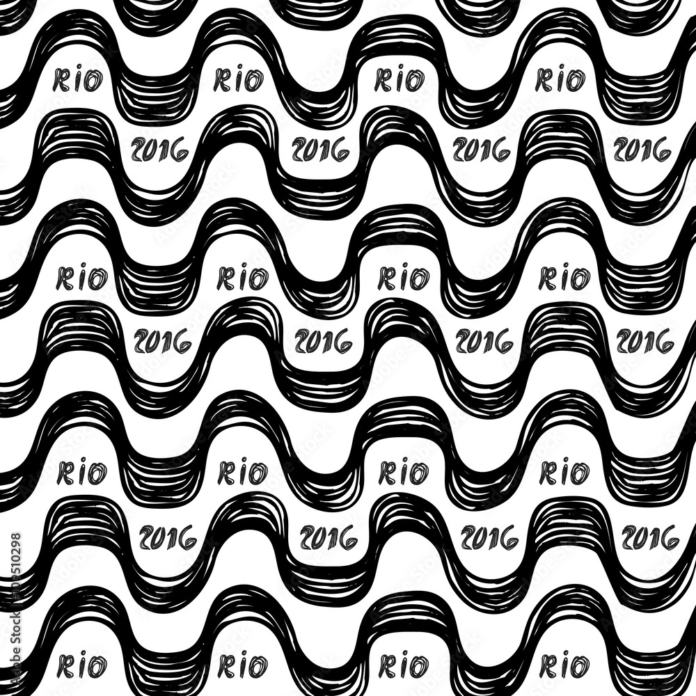 Ipanema beach pattern set. Vector illustration. Brazil, Rio style pattern. Hand drawn. 2016 year Ipanema beach pattern set. Vector illustration. Brazil, Rio style pattern. Hand drawn. 2016 year