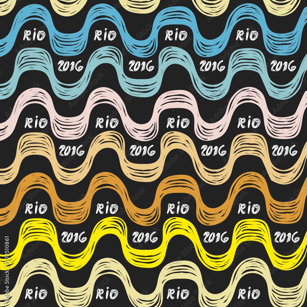 Ipanema beach pattern set. Vector illustration. Brazil, Rio style pattern. Hand drawn. 2016 year Ipanema beach pattern set. Vector illustration. Brazil, Rio style pattern. Hand drawn. 2016 year