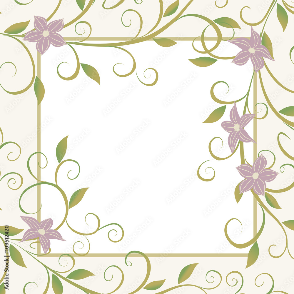 Background for text with vines of flowers.