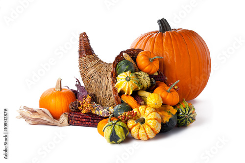 pumpkin and cornucopia photo