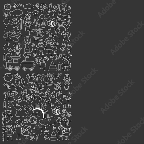 Vector set of kindergarten images