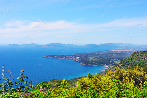 Sardinia west coast seen from above