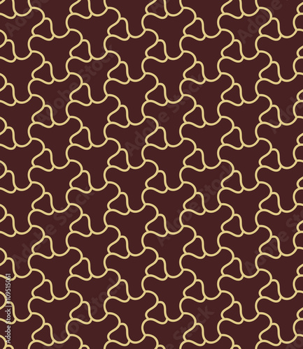 Seamless vector ornament. Modern geometric pattern with repeating elements. Brown and golden pattern