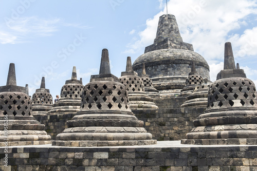 Ancient stupas inside Borobudur temple