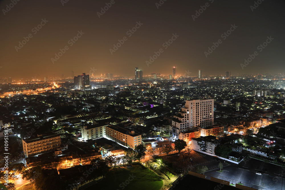 Panorama von Bangkok bei Nacht