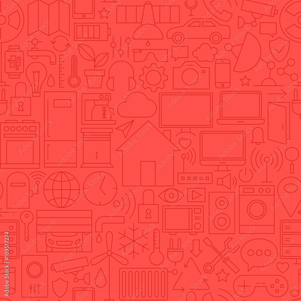 Thin Home Technology Seamless Red Pattern Thin Home Technology Seamless Red Pattern
