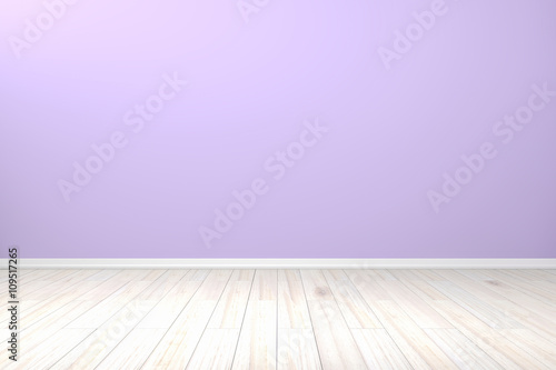 Empty interior light purple room white white shelf and wooden fl