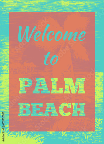 Tropical summer palm poster