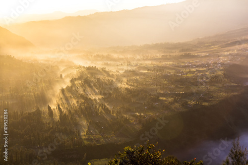 View on indonesian landscape at sunrise