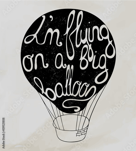 Retro hot air balloon sky