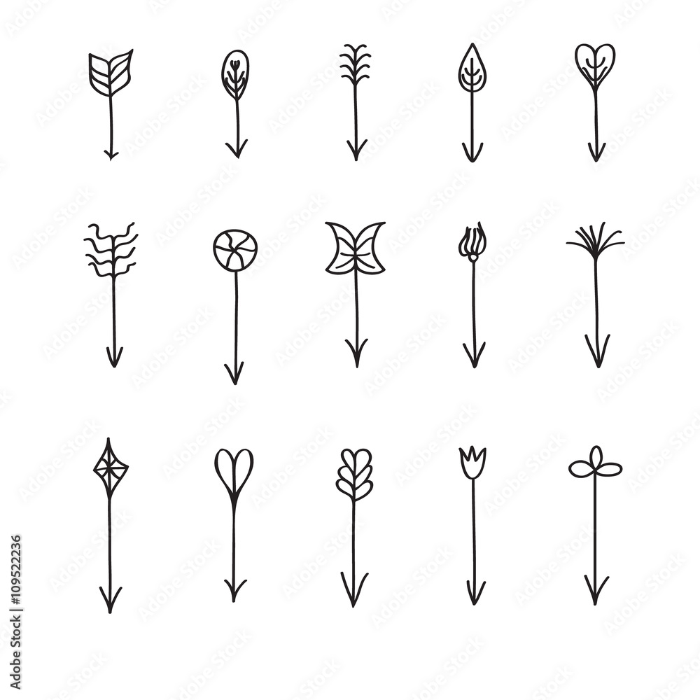 Set of different arrows Set of different arrows
