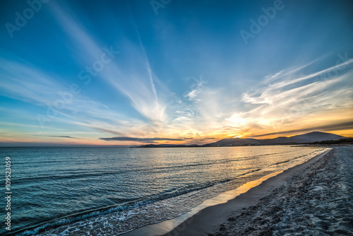 colorful sunset over Maria Pia beach