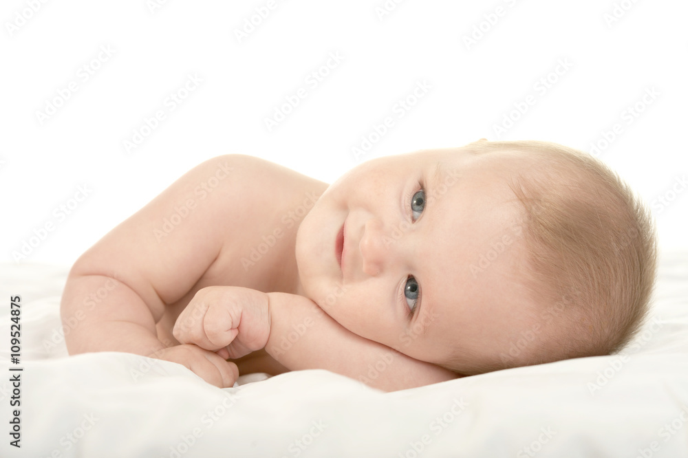 Baby boy lying on blanket Baby boy lying on blanket