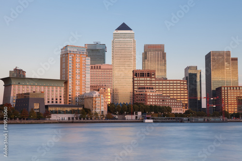 London Financial District, Canary Wharf, at Dusk