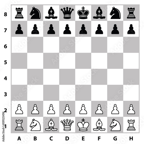 Chess pieces on a chess board