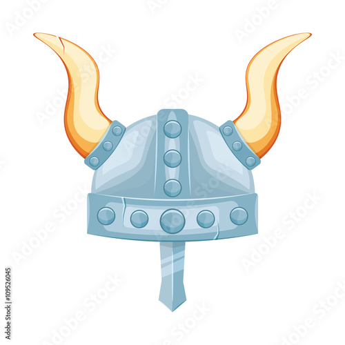 Viking helmet vector illustration isolated on white background