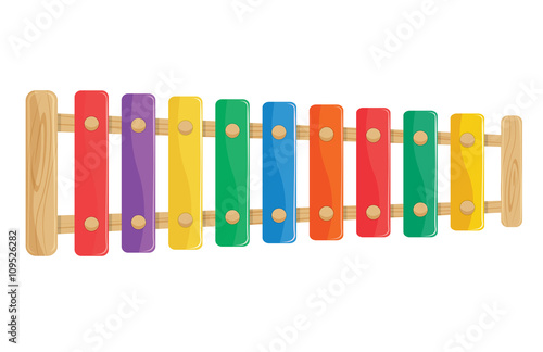 wooden xylophone toy vector illustration isolated on a white background