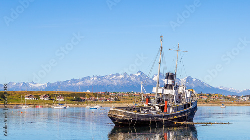 Boat wreck Patagonia Argentina Ushuaia