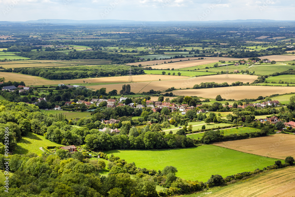 Fototapeta premium Scenic view of Sussex from the South Downs