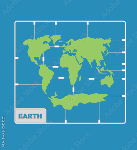 World Map plastic model kit. geography Continents of planet eart
