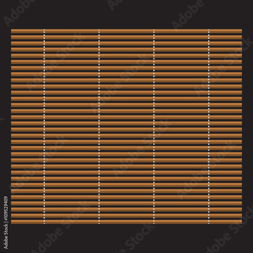 Traditional makisu woven mat for sushi rolls. Japan bamboo mat for making sushi.