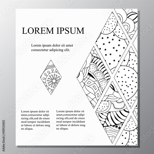 stock vector template for brochure, card, cover, book with patch