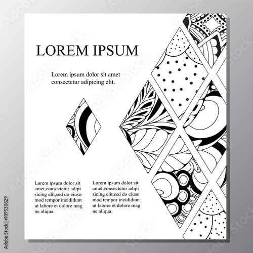 stock vector template for brochure, card, cover, book with patch