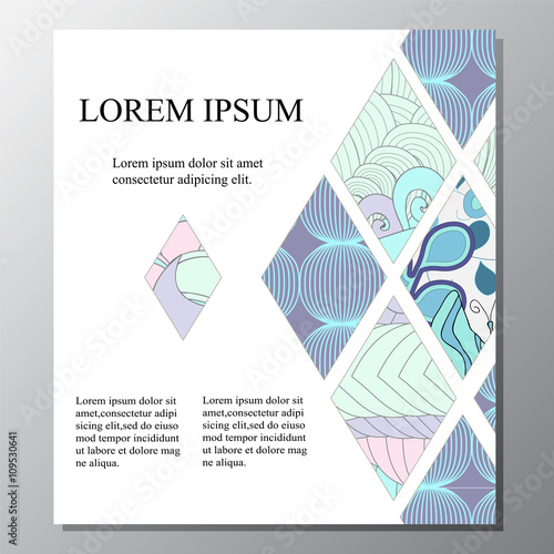 stock vector template for brochure, card, cover, book with patch
