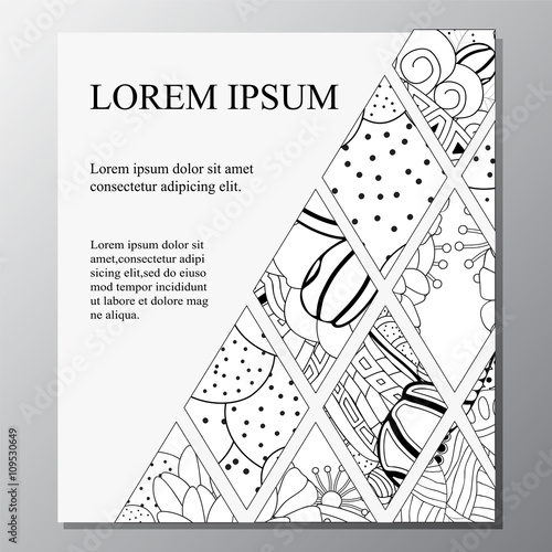 stock vector template for brochure, card, cover, book with patch