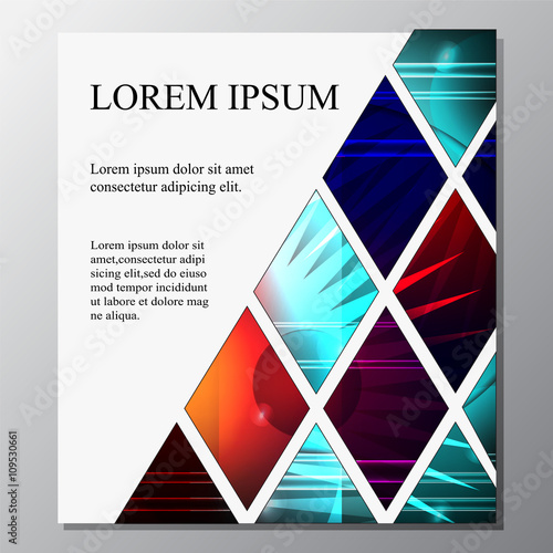 stock vector template for brochure, card, cover, book with patch