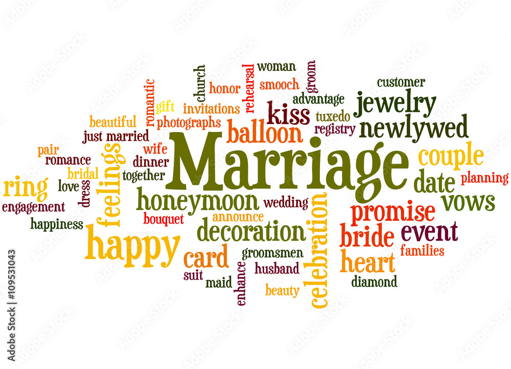 Obraz premium Marriage, word cloud concept 6
