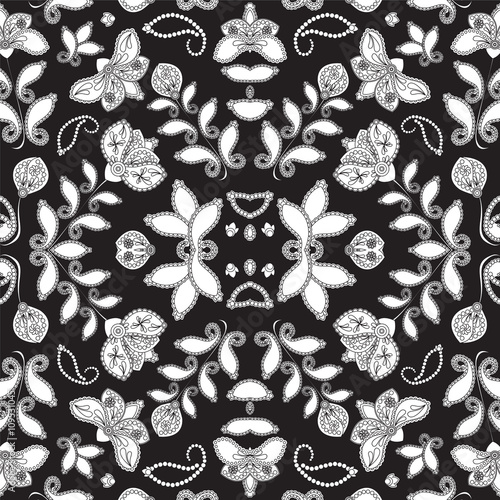 stock vector seamless doodle  floral pattern. orient. abstract b