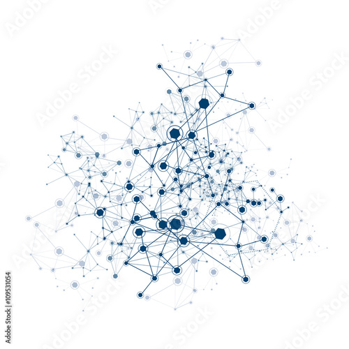 Global Network On White Background - Vector Illustration, Graphic Design Useful For Your Design