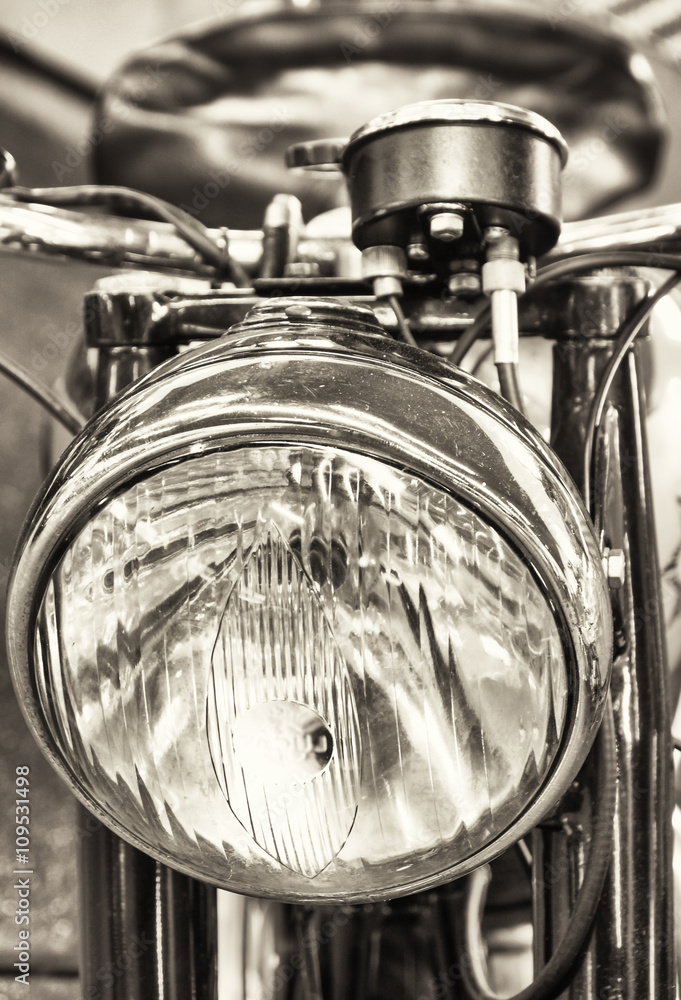 Fototapeta premium headlight of an old motorbike