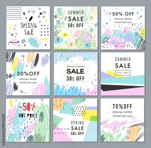 Collection of Sale banners. Sale template, tag, poster. Vector