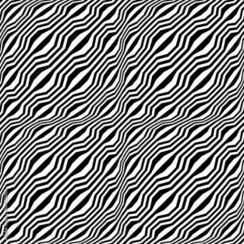 Vector hipster abstract geometry trippy pattern with stripes   black and white seamless geometric background  subtle pillow and bad sheet print  creative art deco  simple wood texture 