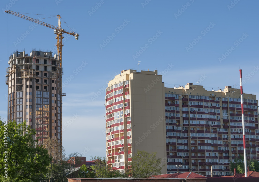 Two buildings of different architectural styles Two buildings of different architectural styles