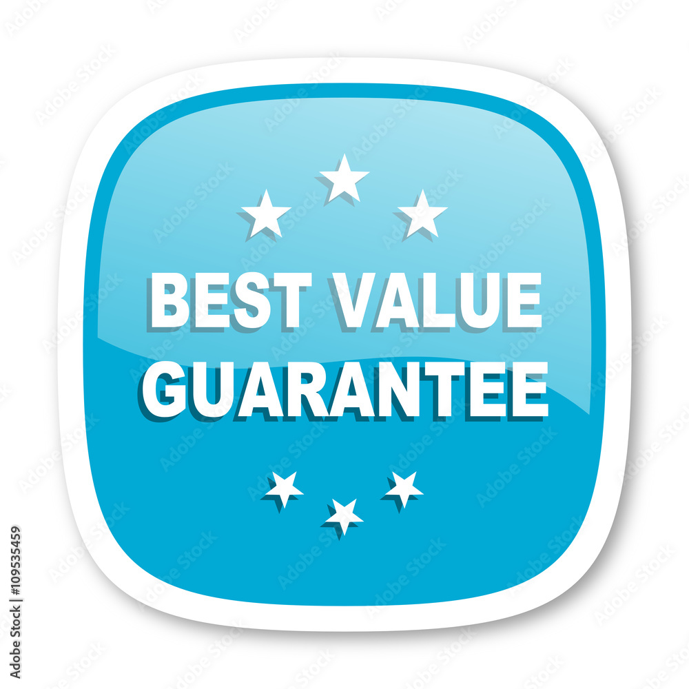 best value guarantee blue glossy web icon best value guarantee blue glossy web icon