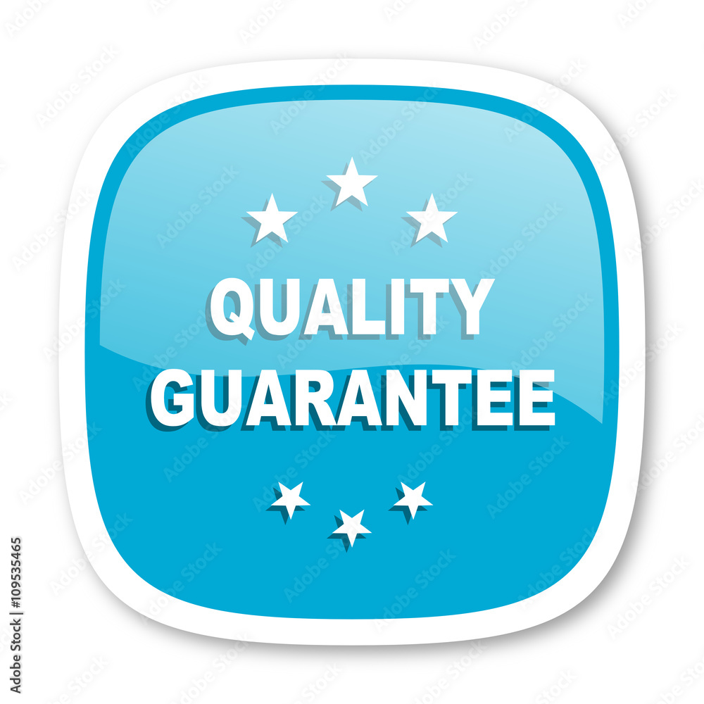 quality guarantee blue glossy web icon quality guarantee blue glossy web icon